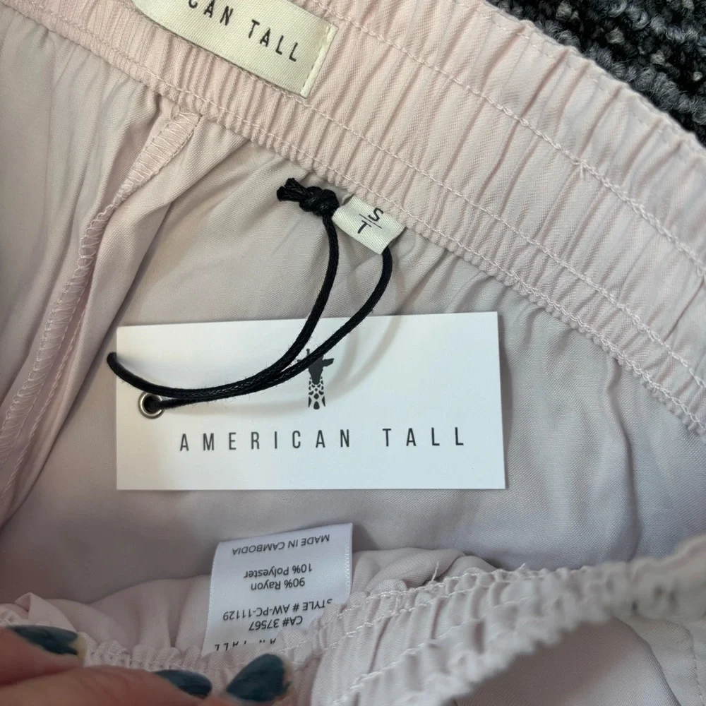 NWT American Tall Relaxed Pull On Pants Small Tall Light Pink Wide Leg - Picture 4 of 11